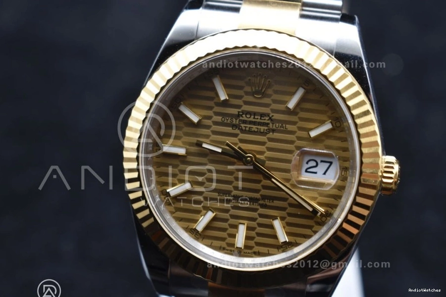 DateJust Dial Edition 608 SS 41 Oyster 904L YG 126333 YG Textured on 1:1 Clean Best Sleek Bracelet VR Steel 1223